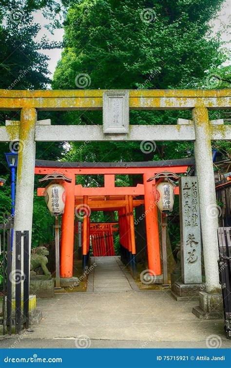 Gojo Tenjin Shinto Shrine In Ueno Park Tokyo Japan Editorial Photo