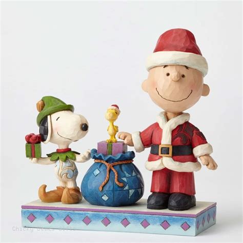 Jim Shore Peanuts Collection Santa Charlie Brown And Snoopy Christmas