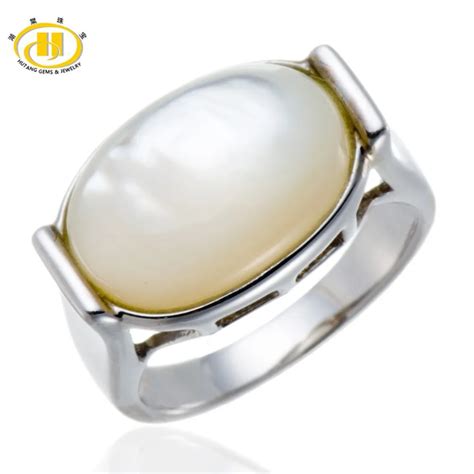 Hutang Pearl Jewelry Cabochon Cut Mother Of Pearl Solid Sterling