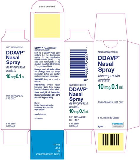 DDAVP Nasal Spray Package Insert Prescribing Information