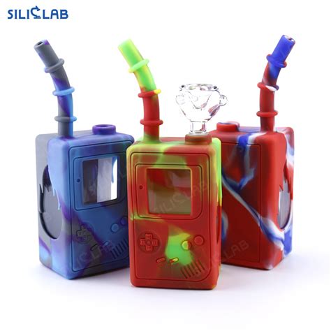 Juice Box Design Oil Burner Silicone Covered Glass Water Pipe Smoking