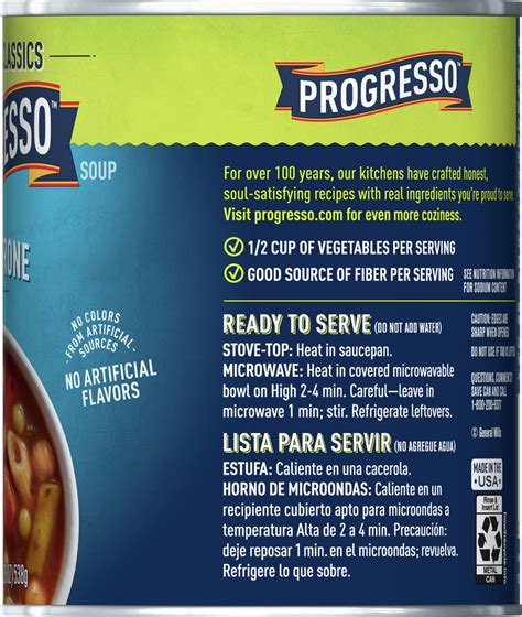 Progresso Soup Minestrone Vegetable Classics Planogram Right