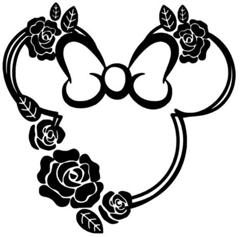 Minnie Mouse Floral Vinyl Decal Etsy