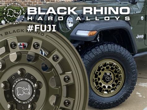 JLラングラー用 ホイールタイヤ1台分セットBLACK RHINO ブラックライノ FUJI フジ オリーブドラブグリーン 17インチ