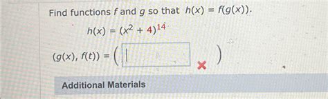 Solved Find Functions F ﻿and G ﻿so That