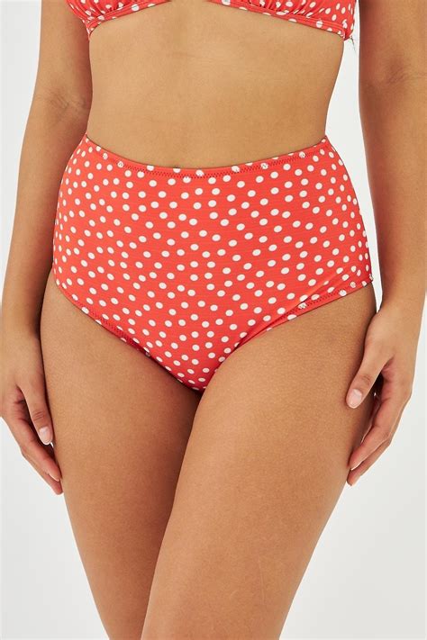 Women S Bikinis Red Polka Dot High Waist Bikini Set Swimsuit Push Up