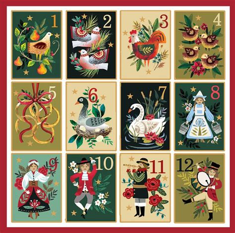 Pin By Mary Pedersen On Fabric Art Twelve Days Of Christmas Vintage