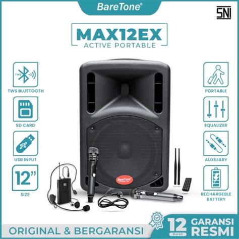 Jual Speaker Portable Wireless Baretone MAX12EX Original 12 Inch MAX 12