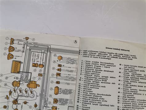 schemat instalacji elektrycznej FIAT 125p ORYGINAŁ Warszawa Kup