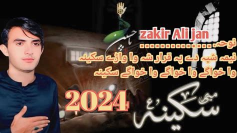 Zakir Ali Jan Pashto New Noha 2024 Nima Shapa De Pa Qarar Sha Wa Ware Sakina S A Youtube