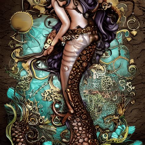 Steampunk Mermaid In A Flower Garden Creative Fabrica