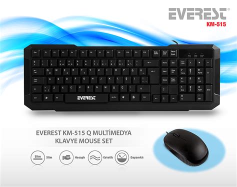 Everest Km Siyah Usb Q Klavye Mouse Seti Everest Km Siyah Usb Q