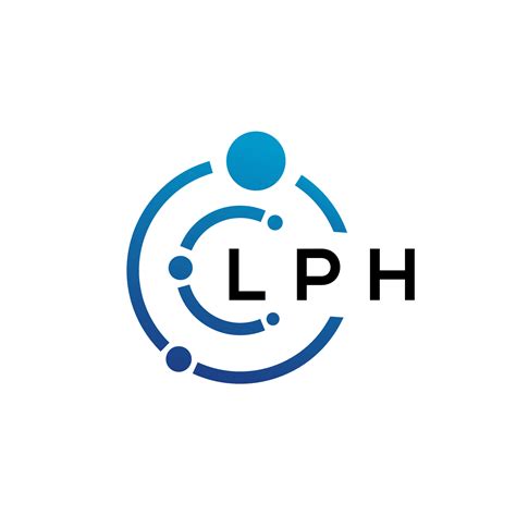 Diseño de logotipo de tecnología de letra lph sobre fondo blanco lph