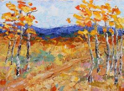 Daily Painters Of Colorado Headed Home Original Palette Knife Aspen