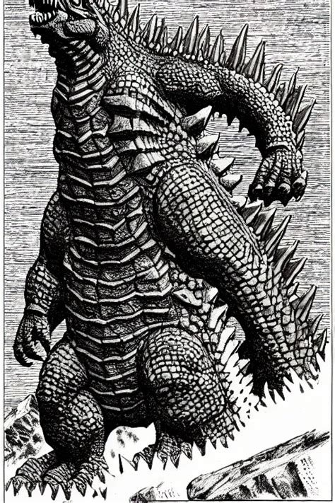 Godzilla As A D D Monster Full Body Pen And Stable Diffusion