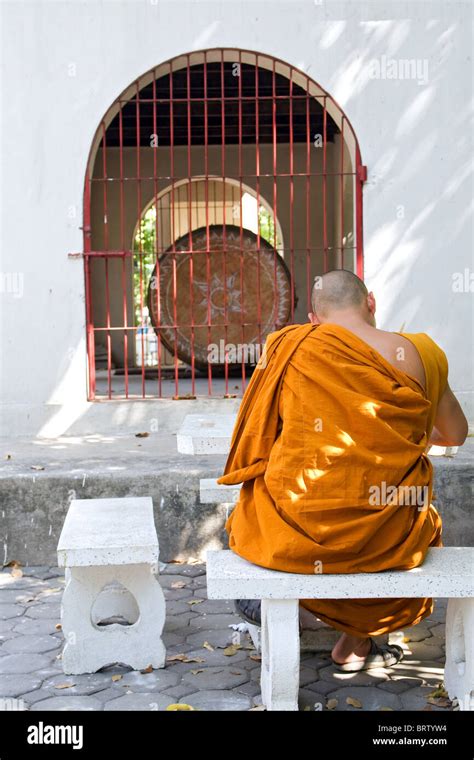 Buddhist monk meditation Stock Photo - Alamy