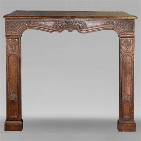 Antique Oak Mantel From The 19th Century Wood