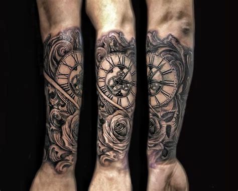 Clock Rose Tattoo Design Tattoos Rose Tattoo Design Clock Rose