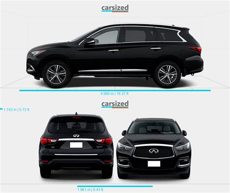 INFINITI QX60 2016-2020 Dimensions Side View