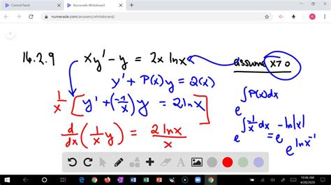 Solved Solve The Differential Equations X Y Y X Lnx