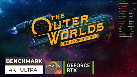 The Outer Worlds 4K Ultra Benchmark RTX 4090 Ryzen 7 7800X3D