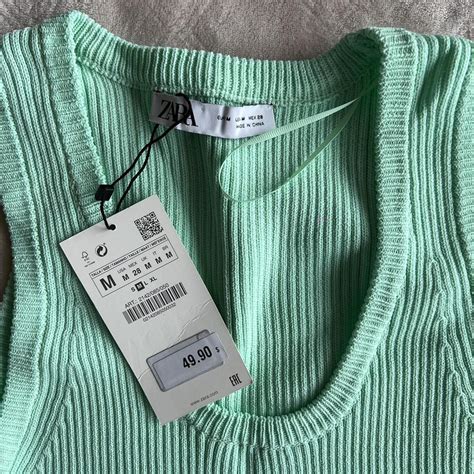 Zara Knit Dress With Pearl Details Size M Brand New Depop