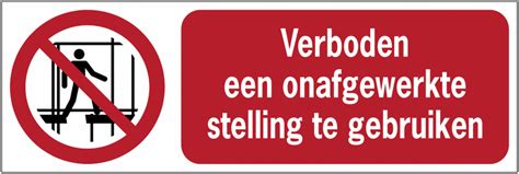 Horizontale Verbodsborden En Stickers Iso Verboden Een