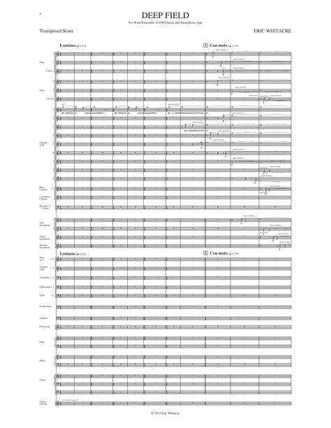 Deep Field Adapted For Wind Ensemble Choir And Smartphone App