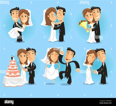 Braut Und Bräutigam Hochzeit Vector Illustration Stock Vektorgrafik Alamy