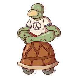 Diseño PNG Y SVG De Personaje De Dibujos Animados De Tortuga Meditando