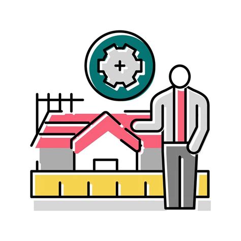 construction management interior design color icon vector illustration ...