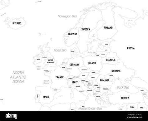 Europa Karte Hoch Detaillierte Politische Karte Des Europäischen