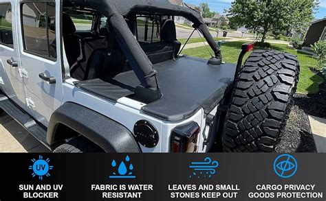 Coverspec Trunk Cover Compatible With Jeep Wrangler Jk Unlimited 4 Door Back Tonneau