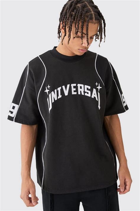 Oversized Extended Neck Universal Graphic T Shirt Boohoo Uk