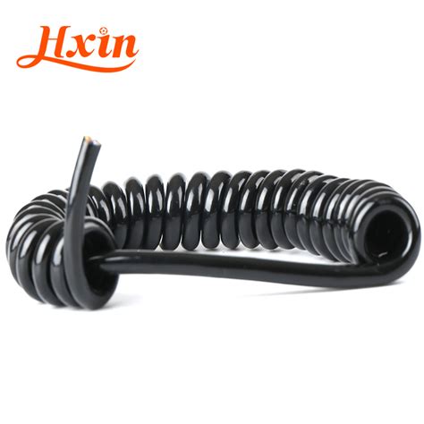 China Black Electrical 20awg 4 Core 405mm2 Spiral Coiled Spring Wire Power Cable For Lifting