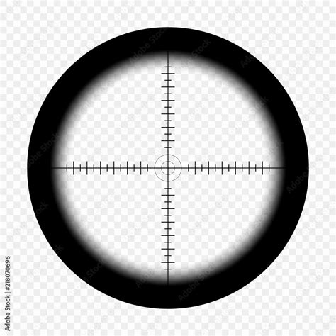 Sniper Scope With Measurement Marks On An Isolated Transparent