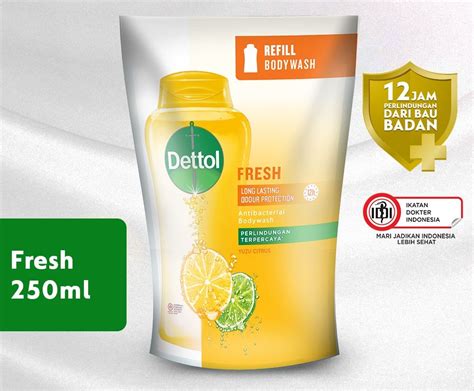 Dettol Sabun Mandi Cair Fresh Yuzu Citrus 250ml Anti Bakteri Lazada