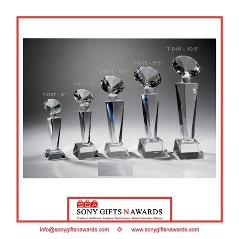 Transparent Black Crystal Award Trophies For Awards And Gifting At