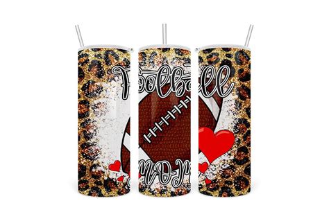 Tumbler Sublimation Football Mom Leopard Graphic By Abell Design