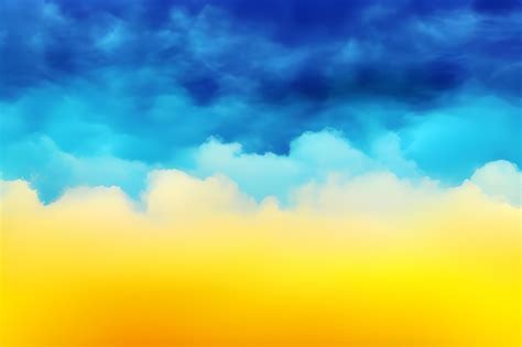 Blue And Yellow Clouds Background | Premium AI-generated image