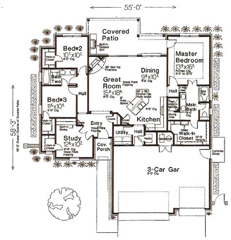 European Style House Plan 3 Beds 2 Baths 1839 Sqft Plan 310 977