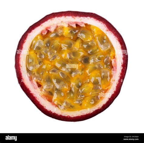 Passion Fruit Isolated On White Background Slice Of Passionfruit Or