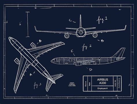 Customizable Airbus A330 Blueprint Illustration - Etsy