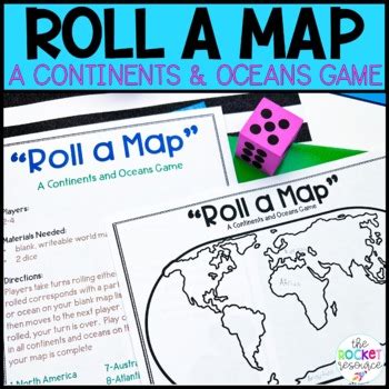 "Roll a Map" Continents and Oceans Game by The Rocket Resource | TpT