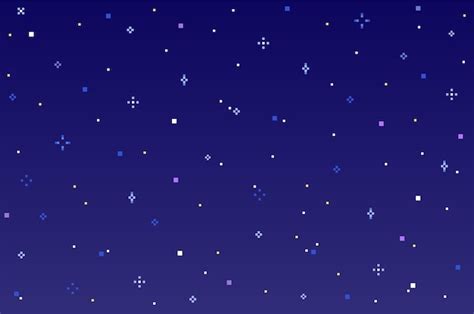 Premium Vector Pixel Art Night Sky Retro 8bit Game Evening Background