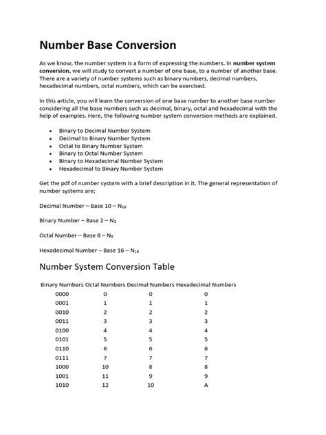 Number Base Conversion | PDF | Encodings | Numbers