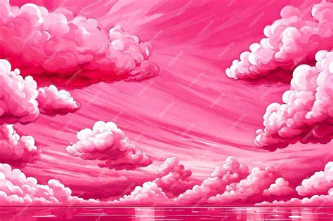 Premium Photo | Pink clouds in the sky illustration clipart