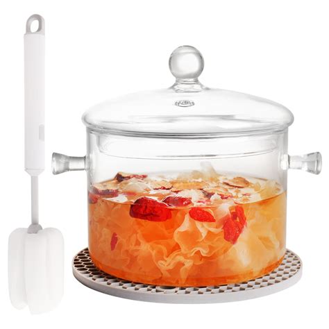 Clear Glass Pot Set For Cooking On Stove 19l67 Fl Oz