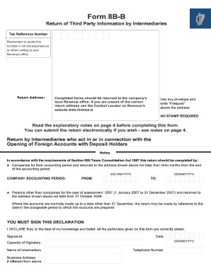 Fillable Online Revenue Form B B Return Of Third Party Information By