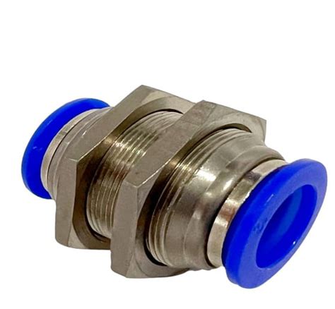 Pneumatic Push In Air Fittings Bulkhead Union Straight Mm Hose Air